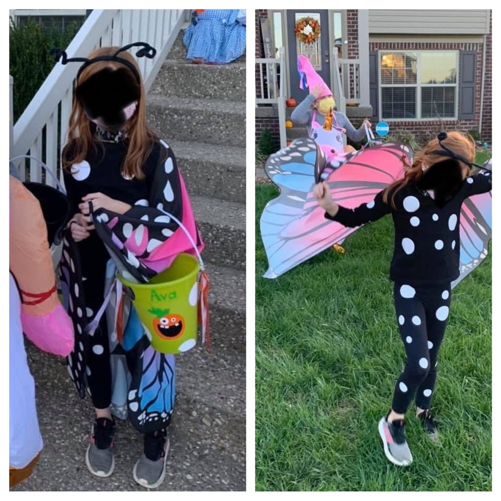 Youth butterfly costume- leggings and top size 6.